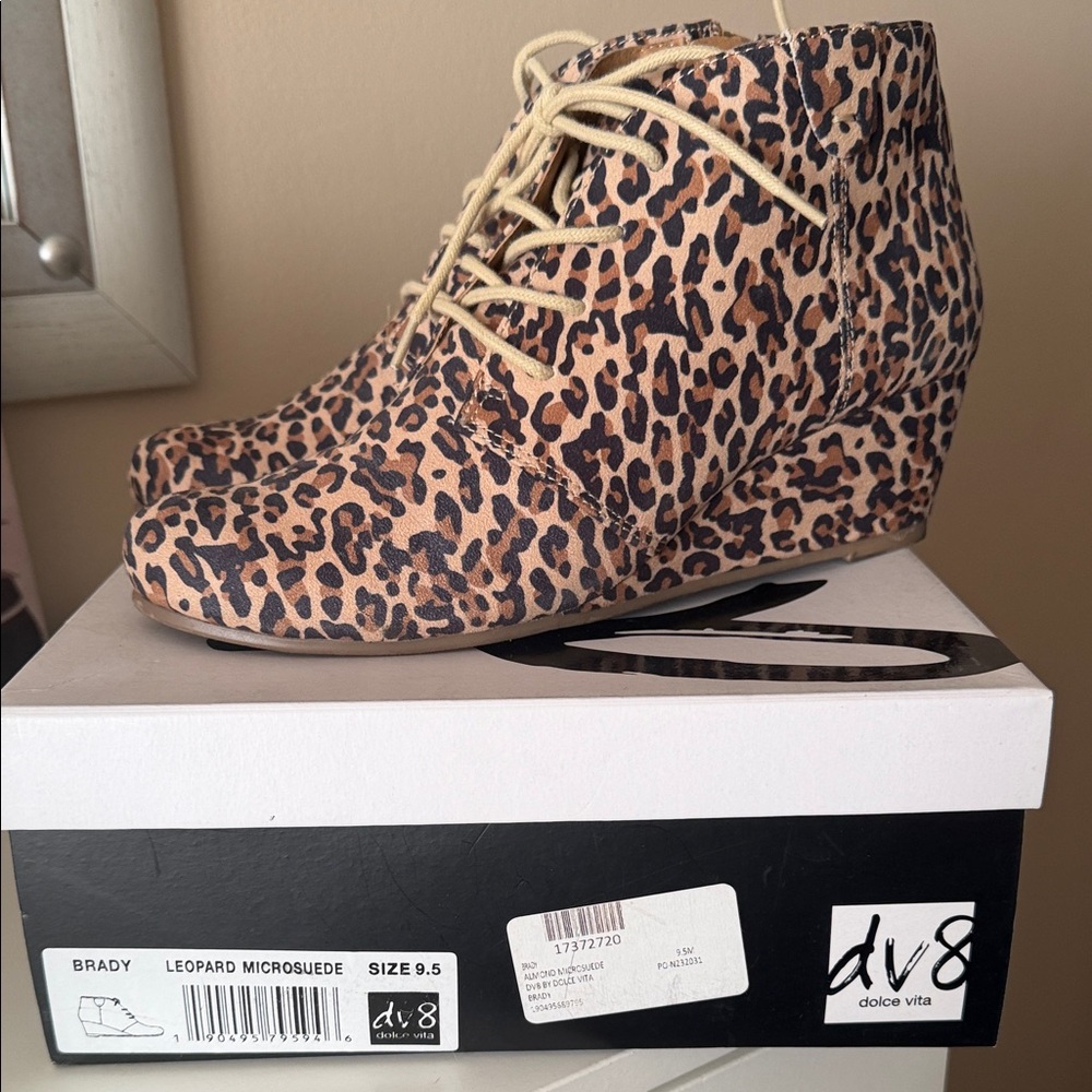 Dolce Vita Animal Print Wedge Booties